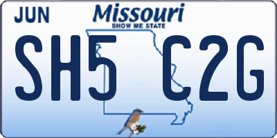 MO license plate SH5C2G