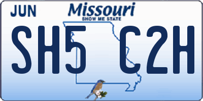 MO license plate SH5C2H