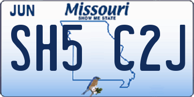 MO license plate SH5C2J