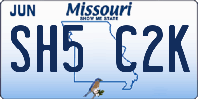MO license plate SH5C2K