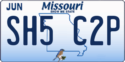 MO license plate SH5C2P