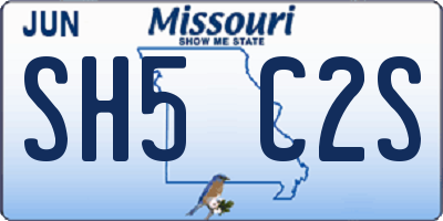 MO license plate SH5C2S
