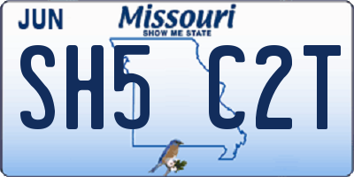 MO license plate SH5C2T