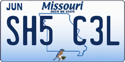 MO license plate SH5C3L