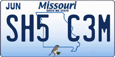 MO license plate SH5C3M