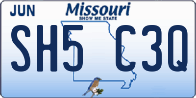 MO license plate SH5C3Q