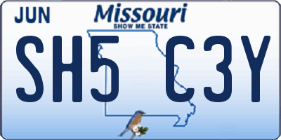 MO license plate SH5C3Y