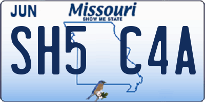 MO license plate SH5C4A