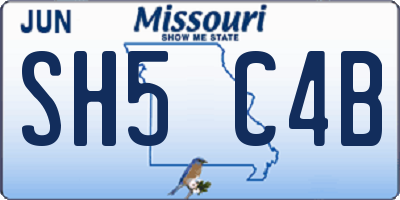 MO license plate SH5C4B