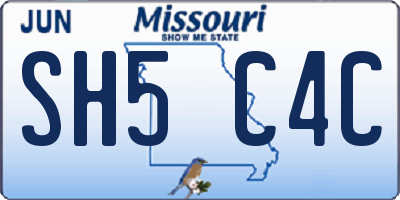 MO license plate SH5C4C