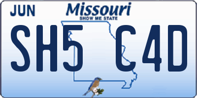 MO license plate SH5C4D