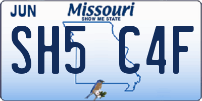 MO license plate SH5C4F