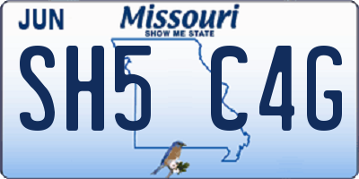MO license plate SH5C4G