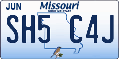 MO license plate SH5C4J