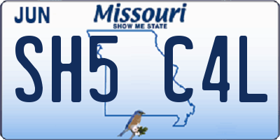 MO license plate SH5C4L