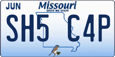 MO license plate SH5C4P