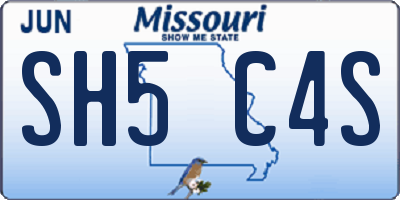 MO license plate SH5C4S