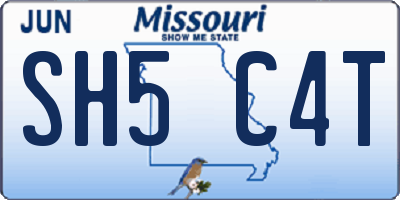 MO license plate SH5C4T