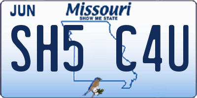 MO license plate SH5C4U