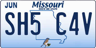 MO license plate SH5C4V