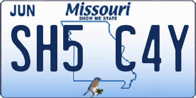 MO license plate SH5C4Y