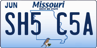 MO license plate SH5C5A