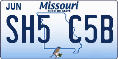 MO license plate SH5C5B