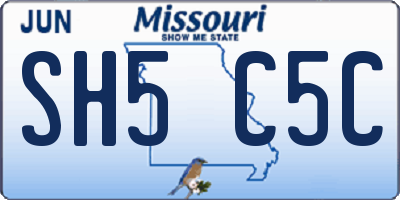 MO license plate SH5C5C