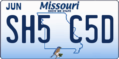 MO license plate SH5C5D
