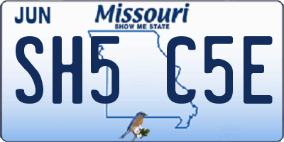 MO license plate SH5C5E