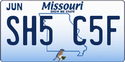 MO license plate SH5C5F