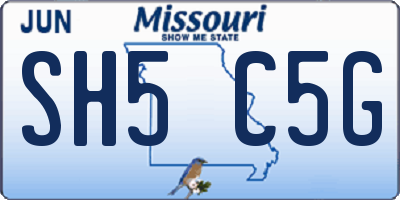 MO license plate SH5C5G