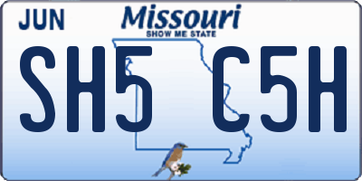 MO license plate SH5C5H