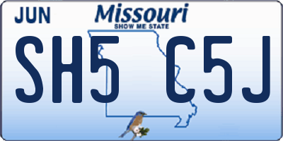 MO license plate SH5C5J