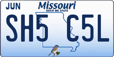 MO license plate SH5C5L