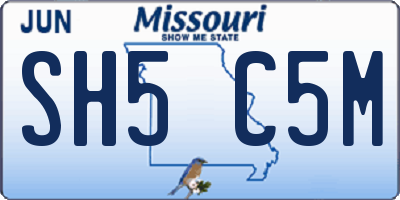 MO license plate SH5C5M