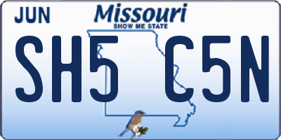 MO license plate SH5C5N