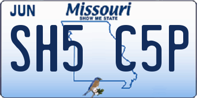 MO license plate SH5C5P