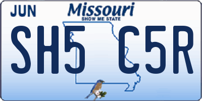 MO license plate SH5C5R