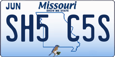 MO license plate SH5C5S