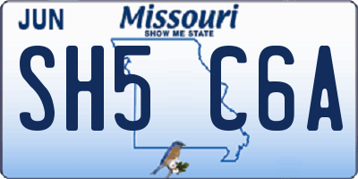 MO license plate SH5C6A