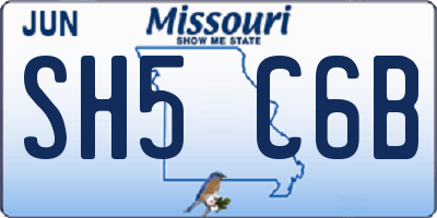 MO license plate SH5C6B