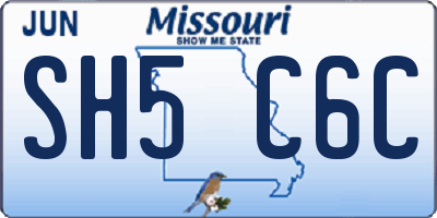 MO license plate SH5C6C