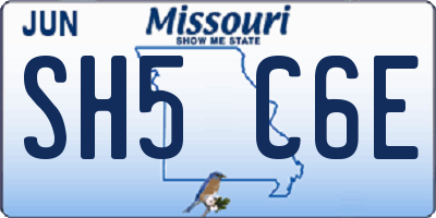 MO license plate SH5C6E