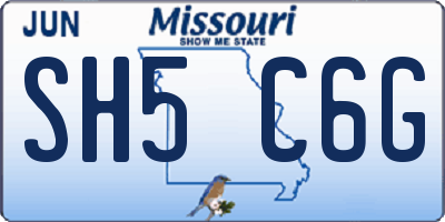 MO license plate SH5C6G