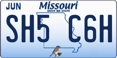 MO license plate SH5C6H