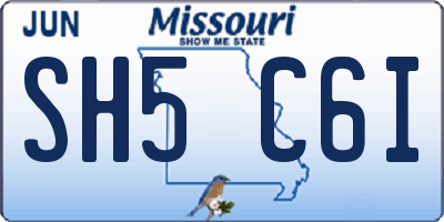 MO license plate SH5C6I
