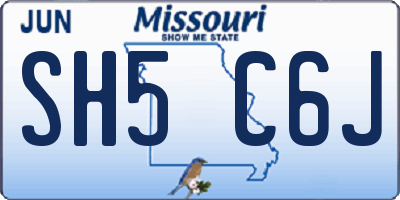 MO license plate SH5C6J