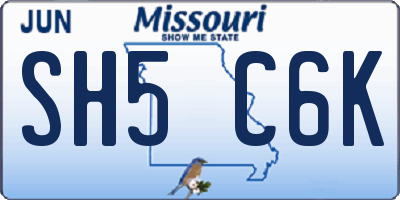 MO license plate SH5C6K