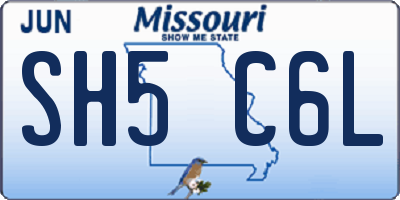 MO license plate SH5C6L